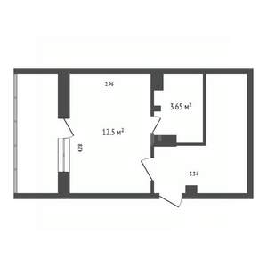 Студия квартира, вторичка, 16м2, 4/16 этаж