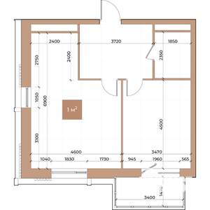 1-к квартира, вторичка, 57м2, 17/24 этаж