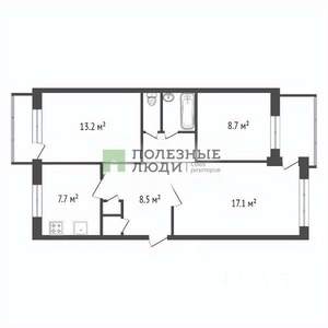 3-к квартира, вторичка, 63м2, 5/5 этаж