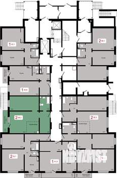 2-к квартира, строящийся дом, 58м2, 1/17 этаж