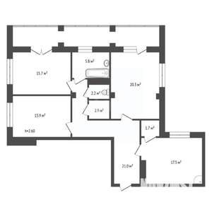 3-к квартира, вторичка, 103м2, 3/16 этаж