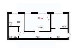 2-к квартира, вторичка, 73м2, 7/18 этаж