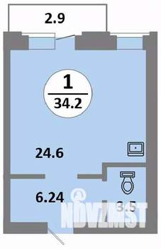 Студия квартира, строящийся дом, 34м2, 4/14 этаж