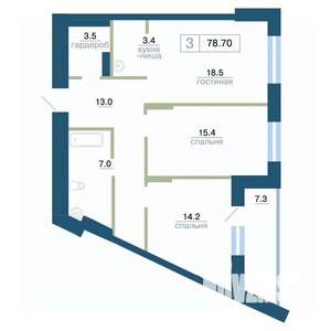 3-к квартира, вторичка, 79м2, 4/24 этаж
