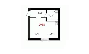 1-к квартира, вторичка, 30м2, 12/18 этаж