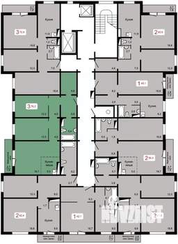 3-к квартира, вторичка, 76м2, 12/17 этаж