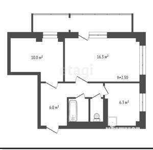 2-к квартира, вторичка, 42м2, 7/9 этаж