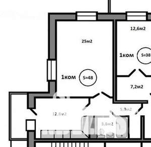 1-к квартира, вторичка, 48м2, 12/25 этаж