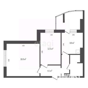 2-к квартира, вторичка, 50м2, 14/14 этаж