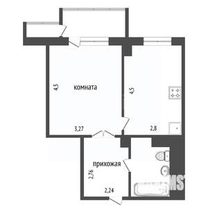 1-к квартира, вторичка, 42м2, 21/25 этаж