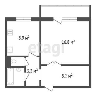 1-к квартира, вторичка, 40м2, 7/10 этаж