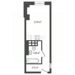 Студия квартира, вторичка, 22м2, 4/25 этаж