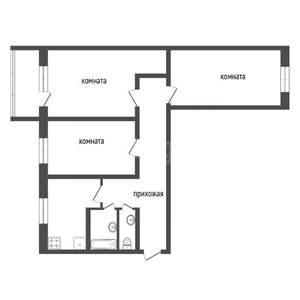 3-к квартира, вторичка, 59м2, 4/5 этаж