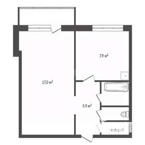 1-к квартира, вторичка, 34м2, 5/5 этаж