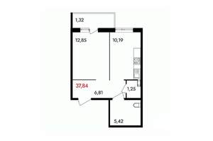 1-к квартира, вторичка, 38м2, 5/18 этаж