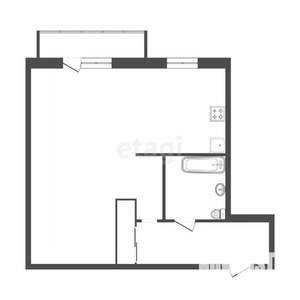 1-к квартира, вторичка, 32м2, 3/5 этаж