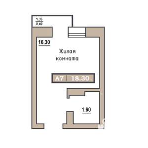 Студия квартира, строящийся дом, 18м2, 3/9 этаж