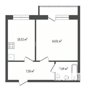 1-к квартира, вторичка, 38м2, 2/16 этаж