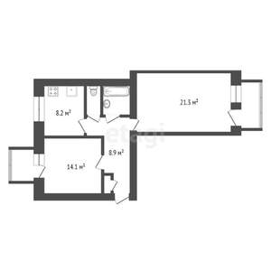 2-к квартира, вторичка, 58м2, 3/5 этаж