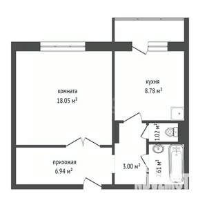 1-к квартира, вторичка, 40м2, 2/16 этаж