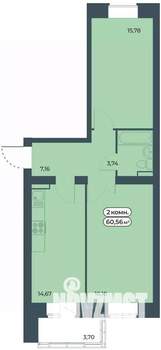 2-к квартира, вторичка, 61м2, 5/9 этаж