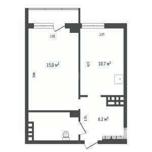 1-к квартира, вторичка, 36м2, 17/19 этаж