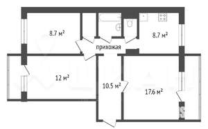 3-к квартира, вторичка, 67м2, 7/10 этаж