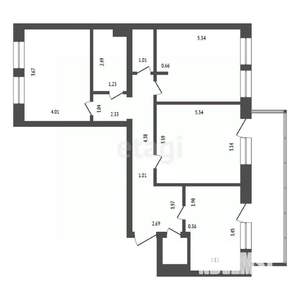 3-к квартира, вторичка, 79м2, 1/4 этаж