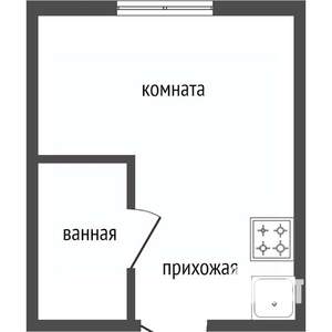 Студия квартира, вторичка, 17м2, 4/5 этаж