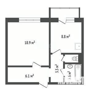 1-к квартира, вторичка, 42м2, 1/9 этаж