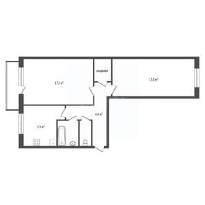 2-к квартира, вторичка, 45м2, 5/5 этаж