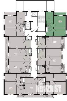 2-к квартира, строящийся дом, 56м2, 2/17 этаж