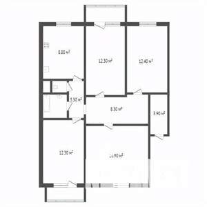 4-к квартира, вторичка, 84м2, 8/10 этаж