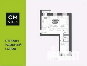3-к квартира, вторичка, 82м2, 2/16 этаж