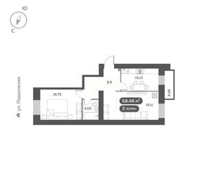 2-к квартира, вторичка, 58м2, 13/16 этаж