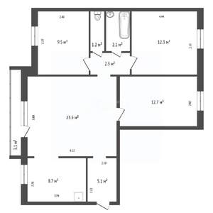 4-к квартира, вторичка, 77м2, 3/9 этаж