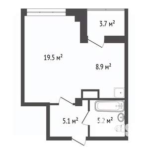 Студия квартира, вторичка, 41м2, 15/24 этаж