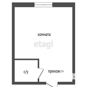 Студия квартира, вторичка, 19м2, 2/9 этаж