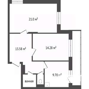 2-к квартира, вторичка, 62м2, 2/16 этаж