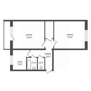 2-к квартира, вторичка, 49м2, 3/5 этаж