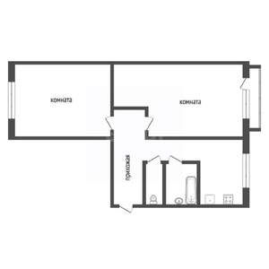 2-к квартира, вторичка, 47м2, 2/5 этаж