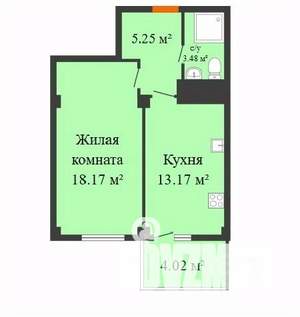 1-к квартира, вторичка, 40м2, 17/17 этаж