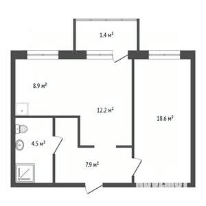 2-к квартира, вторичка, 51м2, 16/25 этаж