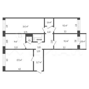 4-к квартира, вторичка, 83м2, 9/10 этаж