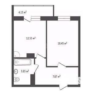 1-к квартира, вторичка, 41м2, 4/24 этаж