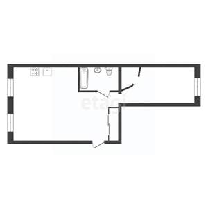 2-к квартира, вторичка, 43м2, 1/9 этаж