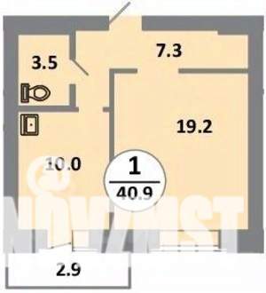 1-к квартира, вторичка, 41м2, 6/14 этаж