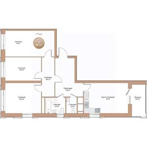 3-к квартира, строящийся дом, 88м2, 3/24 этаж
