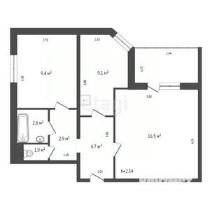 2-к квартира, вторичка, 50м2, 5/5 этаж
