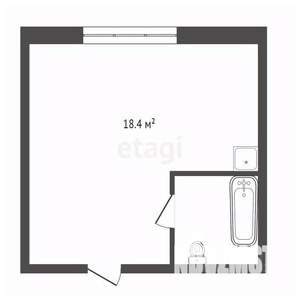 Студия квартира, вторичка, 19м2, 1/5 этаж